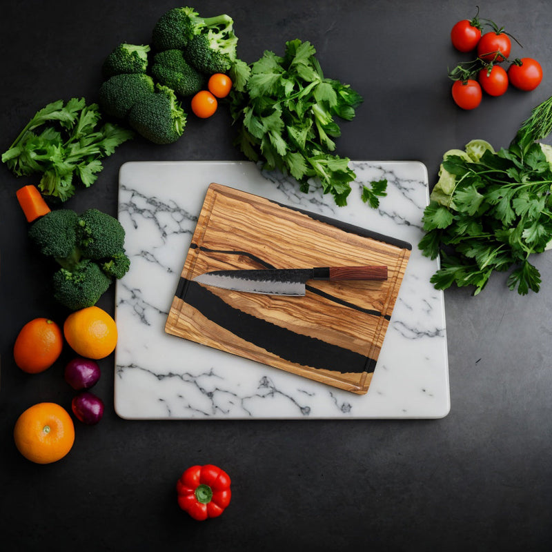 Shinrai Knives - Kurayami Damascus Chef's Knife 20 cm