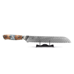 Shinrai Knives - Eclipse Series Damascus Bread Knife 20 cm