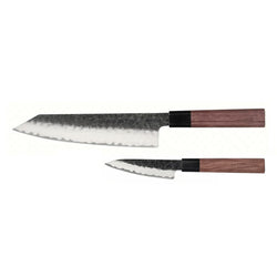 Kurayami 2-piece Damascus Knife Set - Kiritsuke + Paring Knife