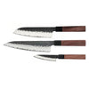 Kurayami 3-Piece Damascus Knife Set - Chef's Knife + Santoku + Paring Knife