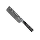 Damascus Print Epoxy Onyx 2-piece Knife Set - Nakiri + Paring Knife