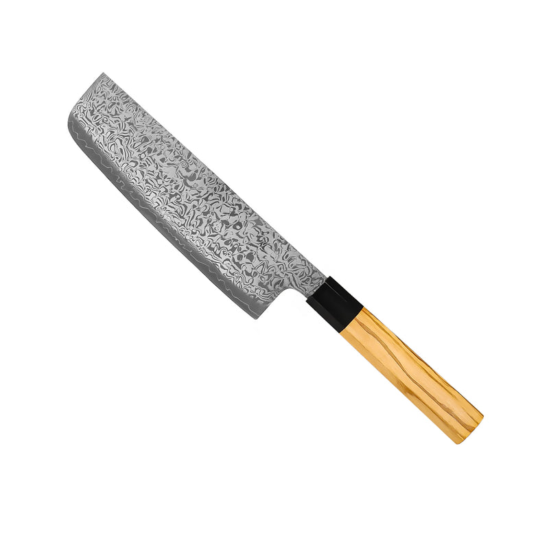 Takumi Kaza Damascus Nakiri Knife 18 cm