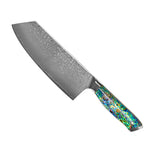 Mother of Pearl Jewels 3-Piece Damascus Knife Set - Chef's Knife + Nakiri + Santoku