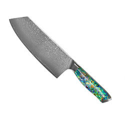 Mother of Pearl Jewels 3-Piece Damascus Knife Set - Chef's Knife + Nakiri + Santoku
