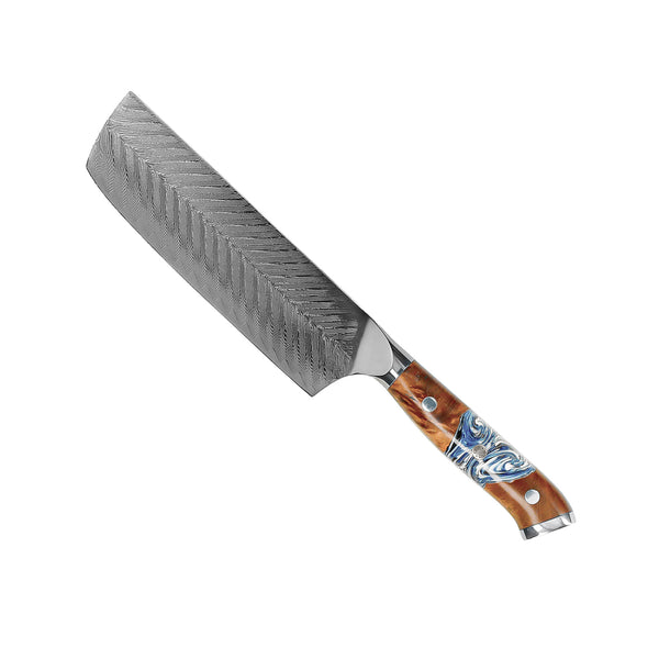 Eclipse 4-Piece Damascus Knife Set - Chef's Knife + Nakiri + Santoku + Bread Knife