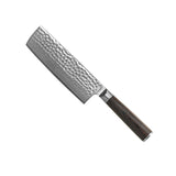 HAMMERED DAMASK BR 5-PIECE DAMASCUS KNIFE SET + ACACIA DOUBLE SIDED HOLDER