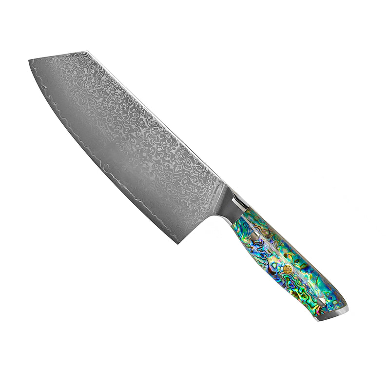 Mother of Pearl Jewels 2-Piece Damascus Knife Set - Chef's Knife + Nakiri