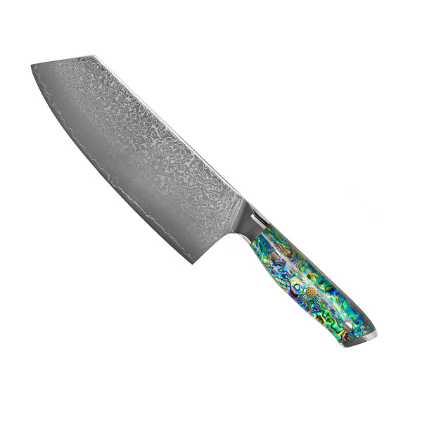 MOTHER OF PEARL JEWELS DAMASCUS NAKIRI KNIFE 20 CM