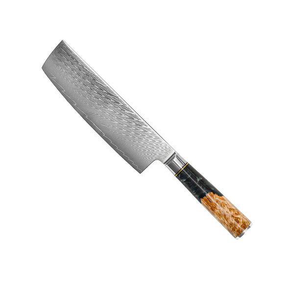 EPOXY ONYX DAMASCUS NAKIRI KNIFE 18 CM