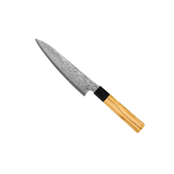 Takumi Kaza 5-Piece Damascus Knife Set - Chef's Knife + Bread Knife + Nakiri + Paring Knife + Paring Knife