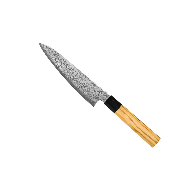 Takumi Kaza 5-Piece Damascus Knife Set - Chef's Knife + Bread Knife + Nakiri + Paring Knife + Paring Knife