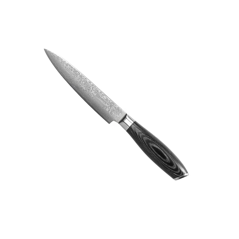 DAMASK PAKKA WOOD 6-PIECE KNIFE SET + ACACIA HOLDER