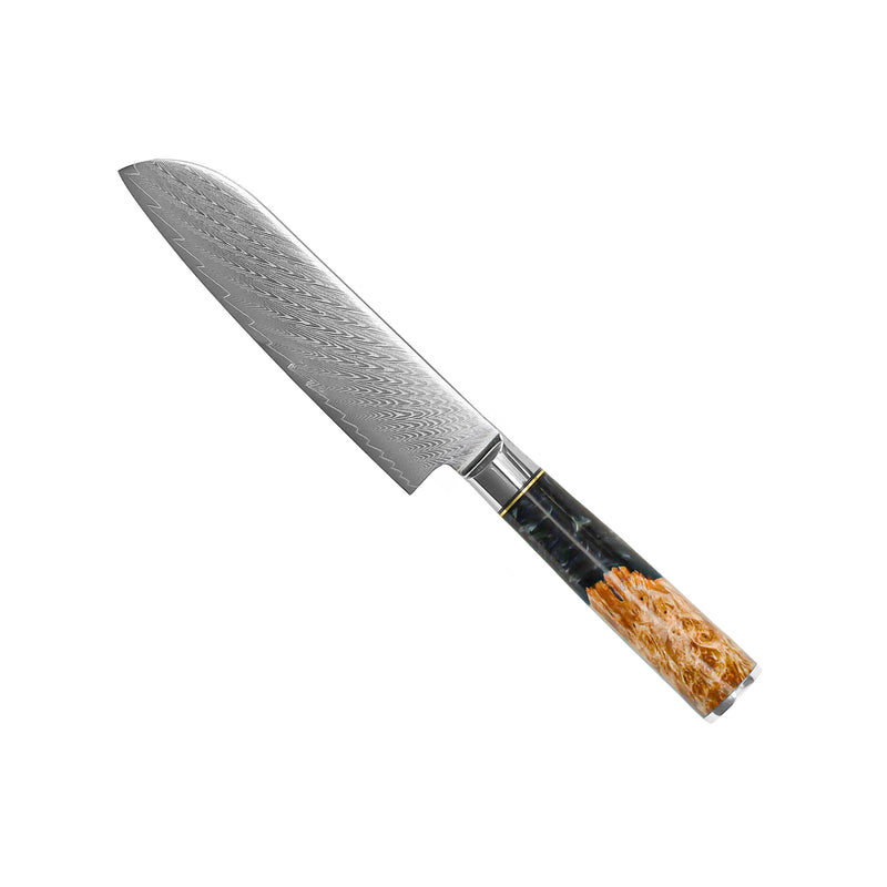 Epoxy Onyx 2-piece Damascus Knife Set - Chef's knife + Santoku knife