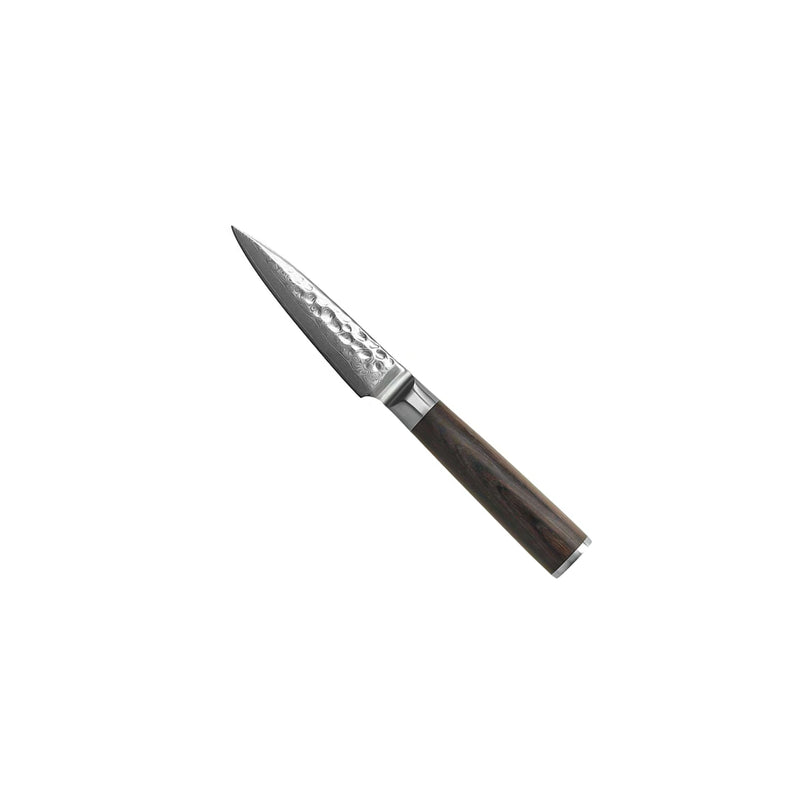 HAMMERED DAMAST BR 5-PIECE DAMASCUS KNIFE SET + ACACIA HOLDER