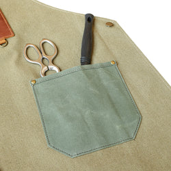 High-Quality Canvas & Leather Apron - Green