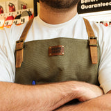 High-Quality Canvas & Leather Apron - Green