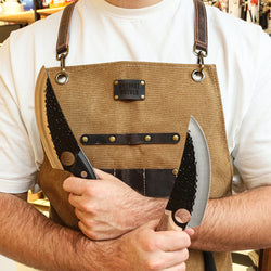 Shinrai Knives - Premium Canvas & Leather Apron (Brown)