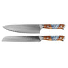 Eclipse 2-Piece Damascus Knife Set - Chef's Knife + Bread Knife