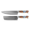 Eclipse 2-Piece Damascus Knife Set - Chef's Knife + Nakiri