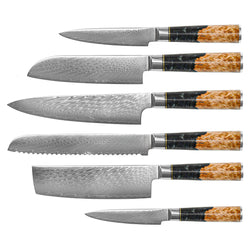 EPOXY ONYX 6 PIECE DAMASCUS KNIFE SET