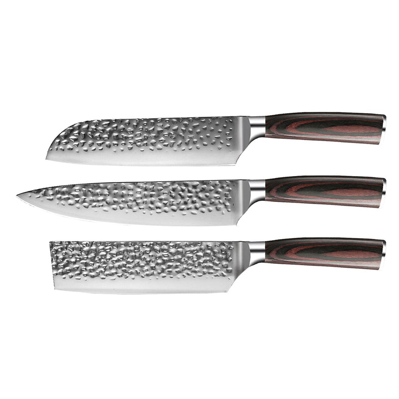 HAMMERED STAINLESS STEEL SERIES - 3-PIECE KNIFE SET