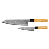 Takumi Kaza 2-piece Damascus Knife Set - Kiritsuke + Paring Knife