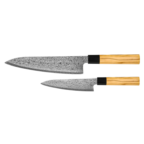Takumi Kaza 2-Piece Damascus Knife Set - Chef's Knife + Paring Knife