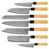 Shinrai Knives - Takumi Kaza 7-piece Damascus Knife Set