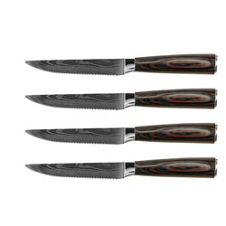 Shinrai Knives - Damascus Print 4 Steak knives