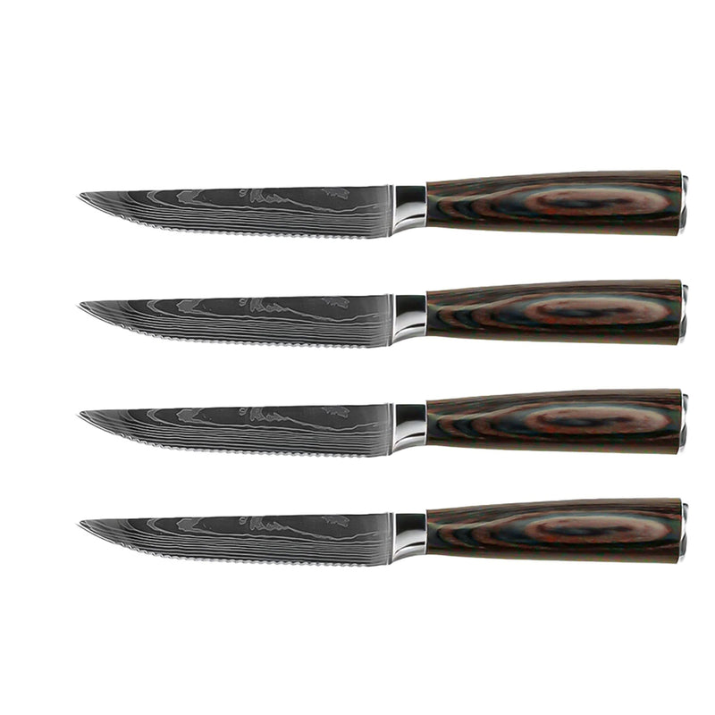 Shinrai Knives - Damascus Print 4 Steak knives
