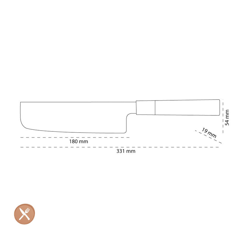 Shinrai Knives - Takumi Kaza Damascus Nakirimes 18 cm