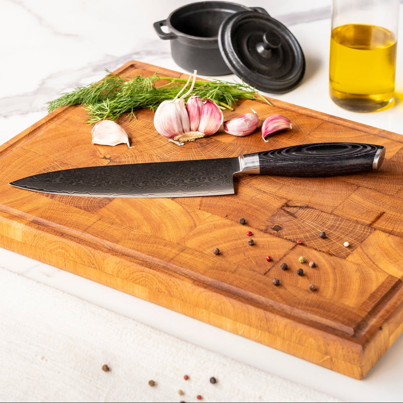 Damascus Pakka Wood -  Chef's Knife 20 cm