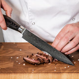 Damascus Pakka Wood Series - Slicing Knife