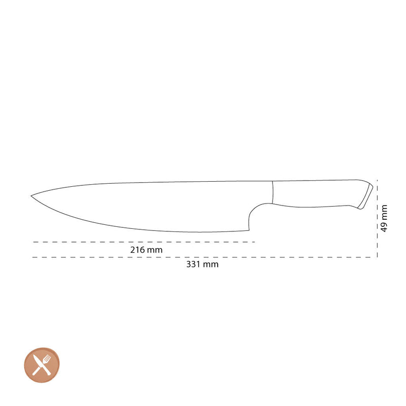 Shinrai Knives - Eclipse Series Damascus Chef's Knife 20 cm