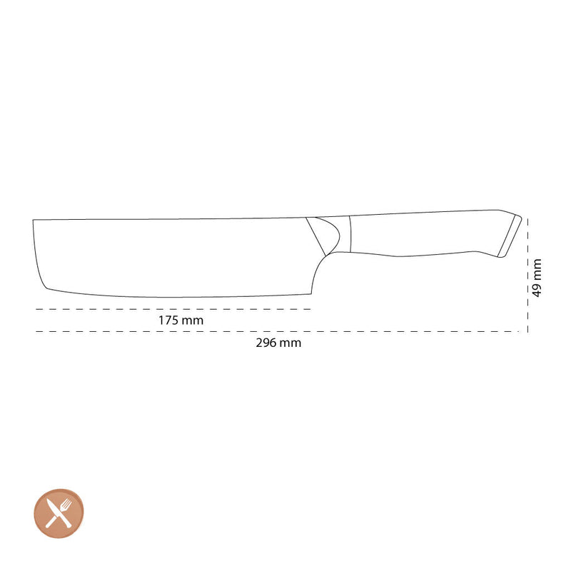 Shinrai Knives - Eclipse Series Damascus Nakirimes 18 cm