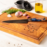 Epoxy Sapphire - Damascus Chef's knife 20 cm