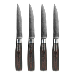 Shinrai Knives - Damascus Print 4 Steak knives