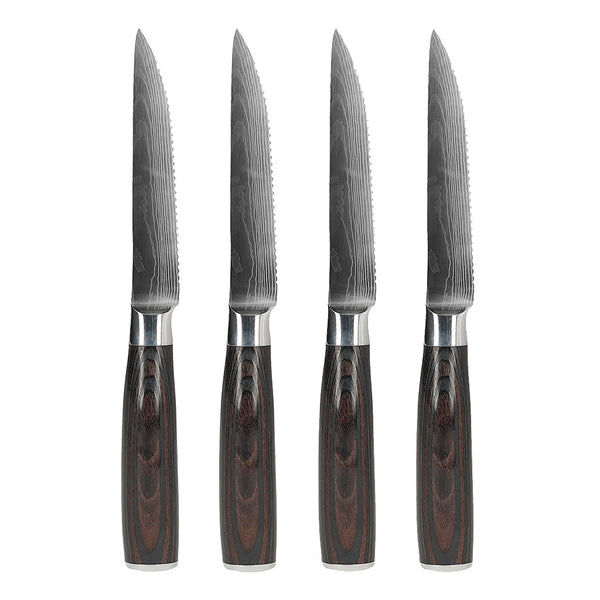 Shinrai Knives - Damascus Print 4 Steak knives