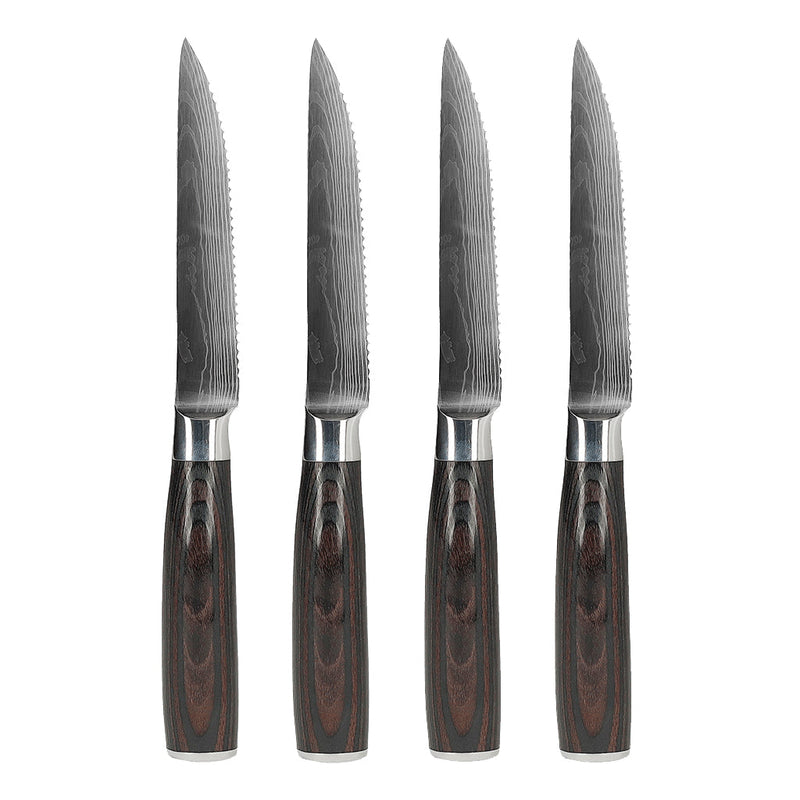 Shinrai Knives - Damascus Print 4 Steak knives