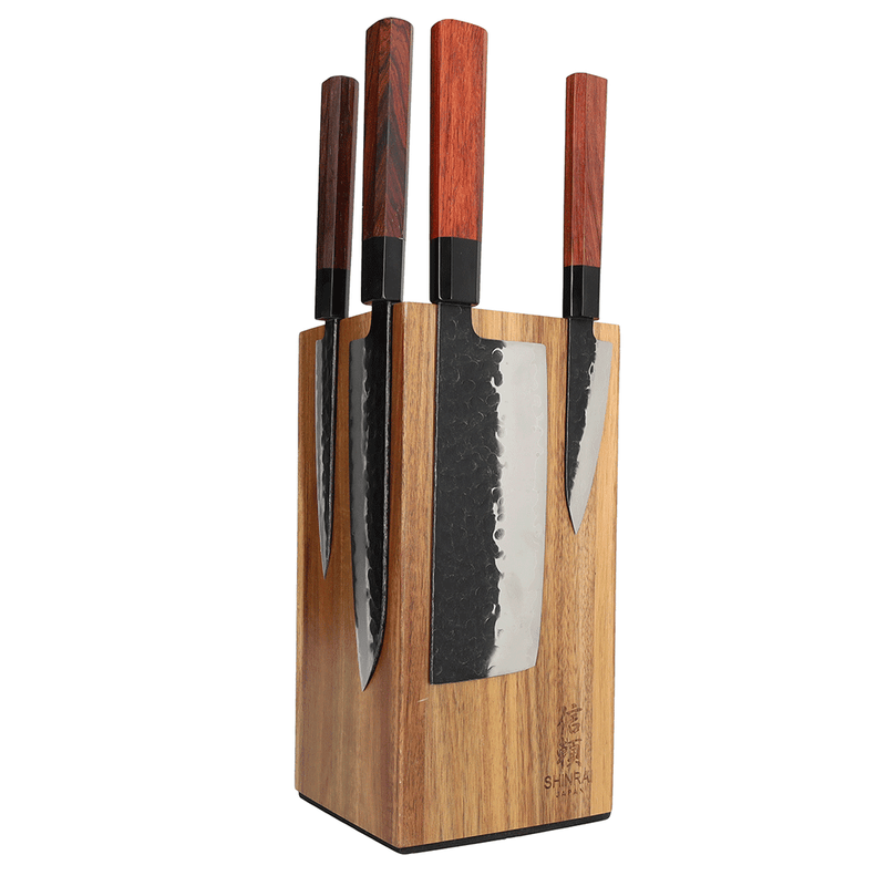 Shinrai Knives - Magnetic Knife Block Rotate - Acacia Wood