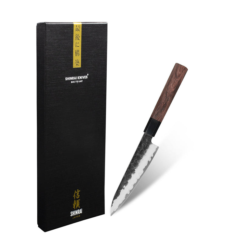 Shinrai Knives - Kurayami Damascus Paring Knife 13 cm