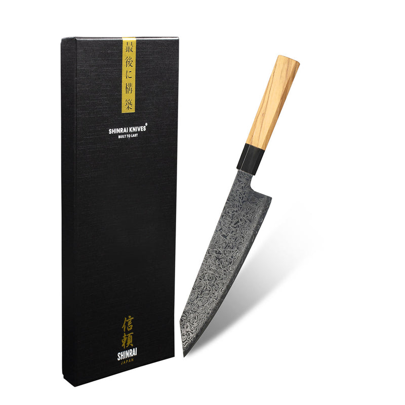 Shinrai Knives - Takumi Kaza Damascus Kiritsuke 20 cm