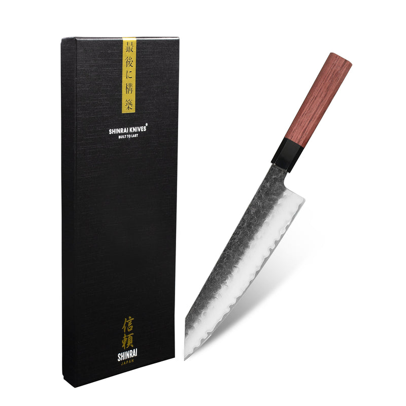 Shinrai Knives - Kurayami Damascus Kiritsuke knife 20 cm