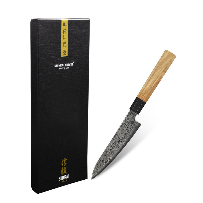 Shinrai Knives - Takumi Kaza Damascus Paring Knife 13 cm