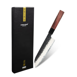 Shinrai Knives - Kurayami Damascus Santoku knife 18 cm
