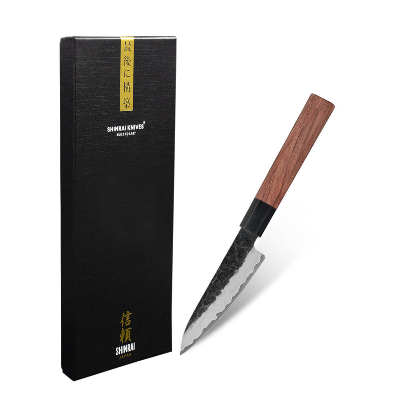 Shinrai Knives - Kurayami Damascus Paring Knife 9 cm