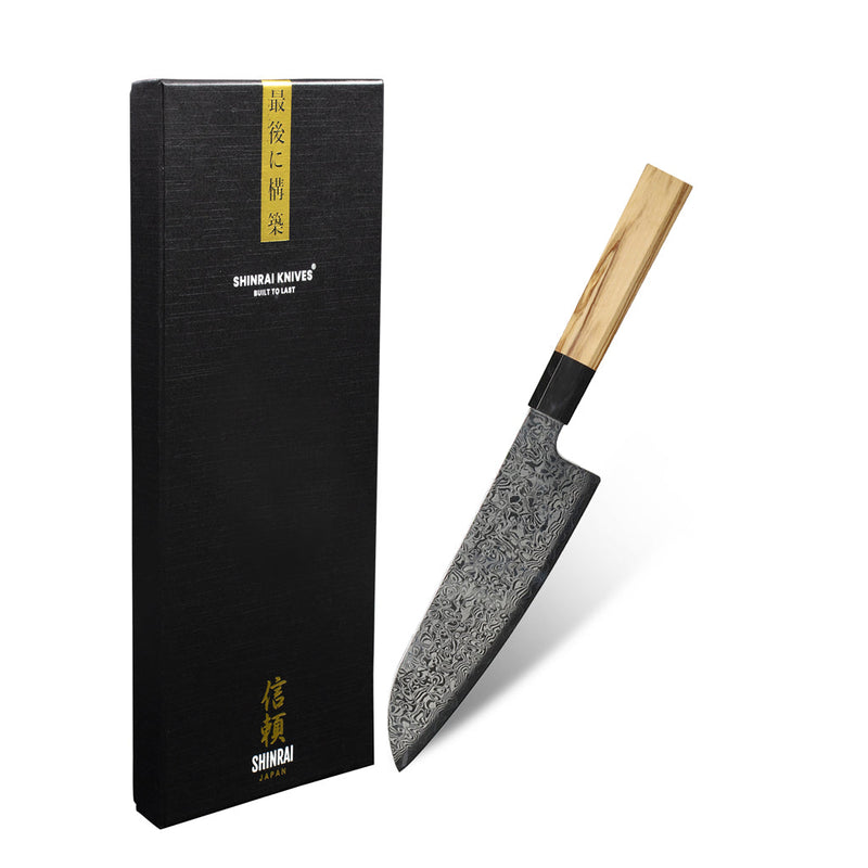 Takumi Kaza Damascus Santoku Knife 18 cm