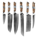 Shinrai Knives - Eclipse Series 6-Piece Damascus Knife Set