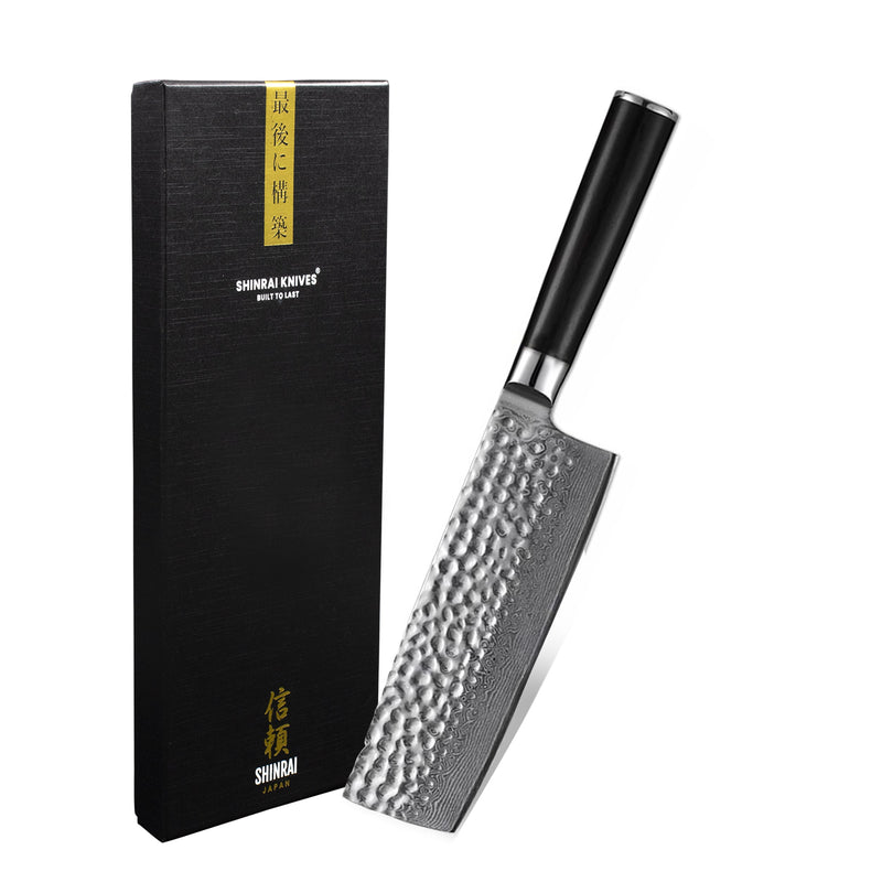 Hammered Damascus BR - Nakiri Knife 18 cm