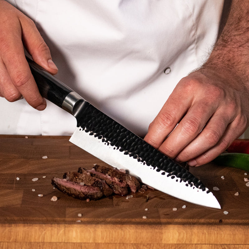 Hammered Stainless Steel Black Series - Chef's knife